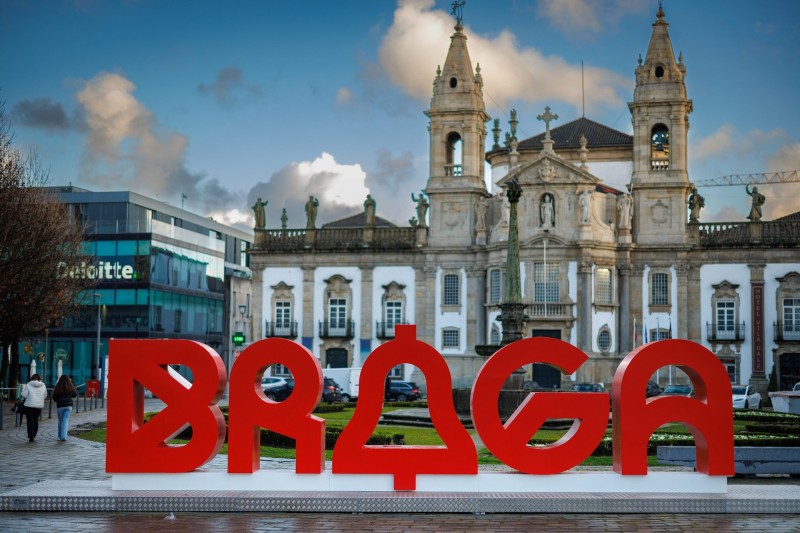 Localização central em Braga